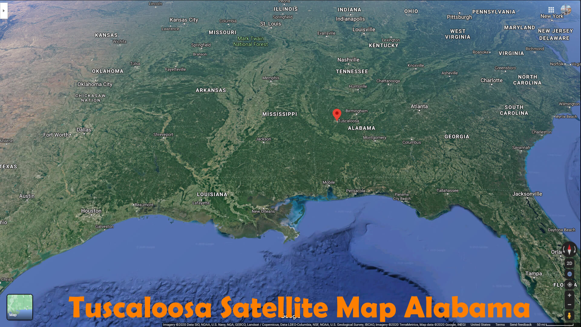 Tuscaloosa Satellite Map Alabama
